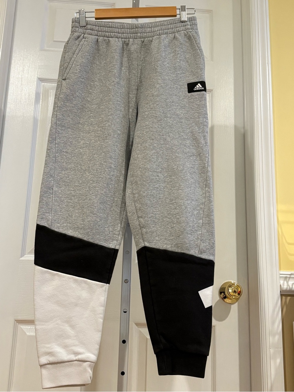 adidas Gray Black White Colorblock Joggers